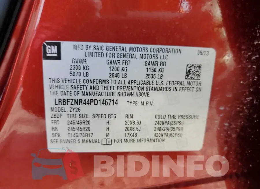 LRBFZNR44PD146714 Photo# 13