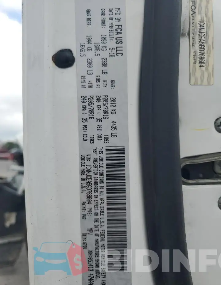 1C4NJCEA5GD769604 Photo# 13