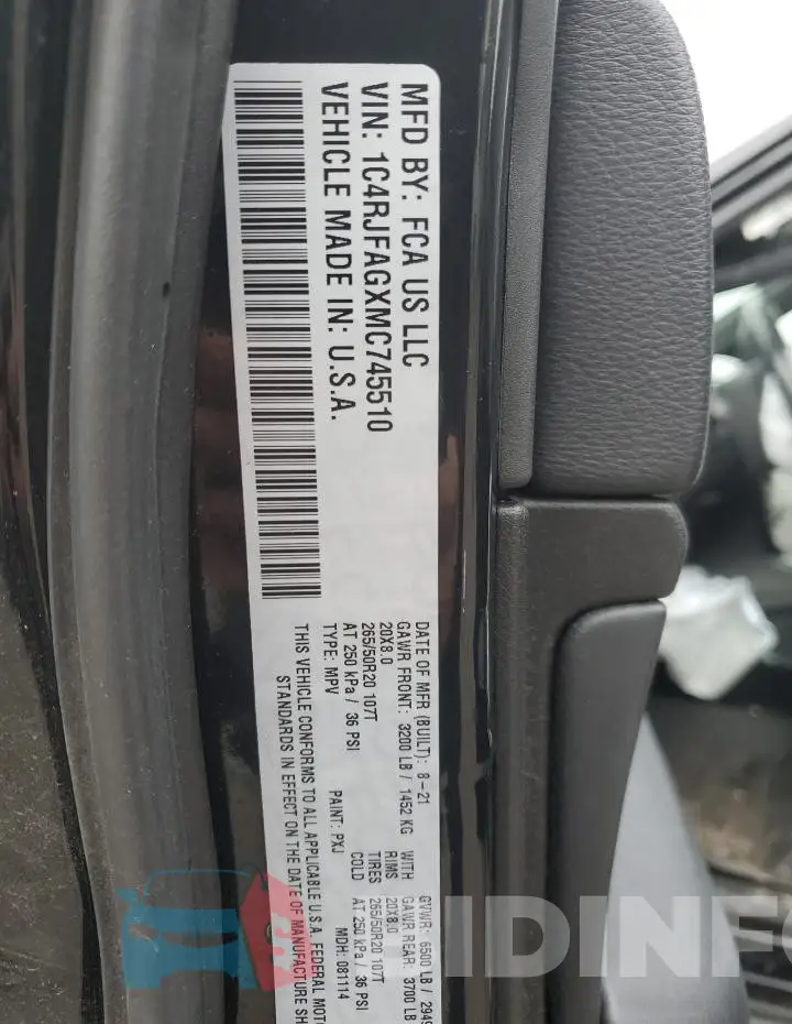 1C4RJFAGXMC745510 Photo# 12