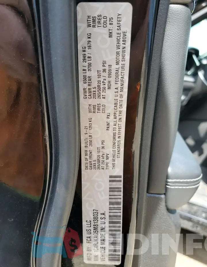1C4RJKAG5M8138037 Photo# 13