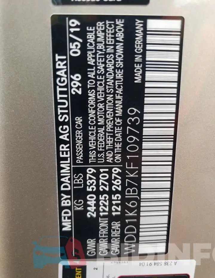 WDD1K6JB7KF109739 Photo# 13