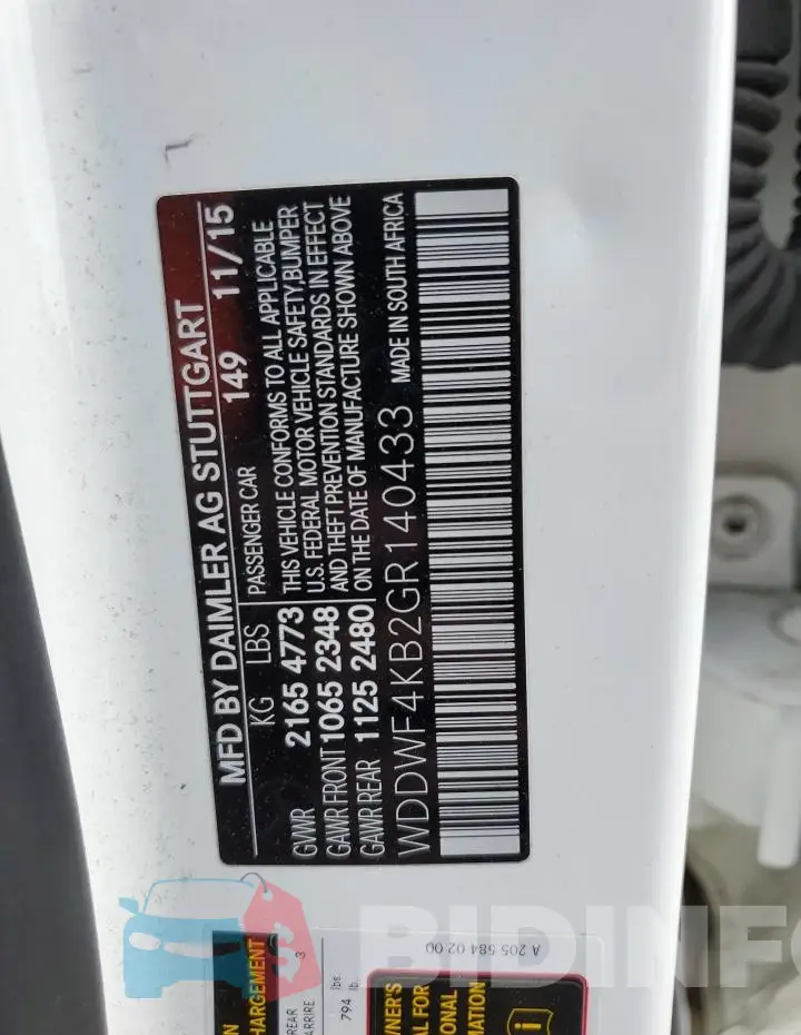 WDDWF4KB2GR140433 Photo# 13