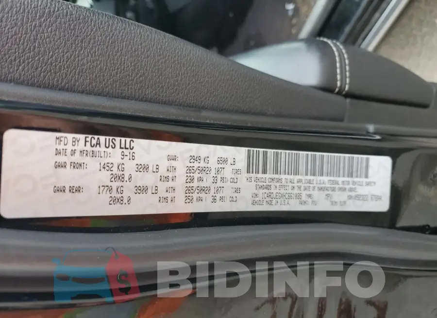 1C4RDJEGXHC661035 Photo# 13