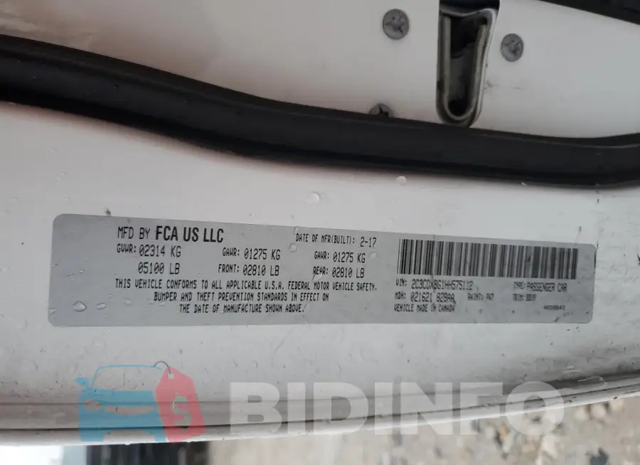 2C3CDXBG1HH575112 Photo# 12