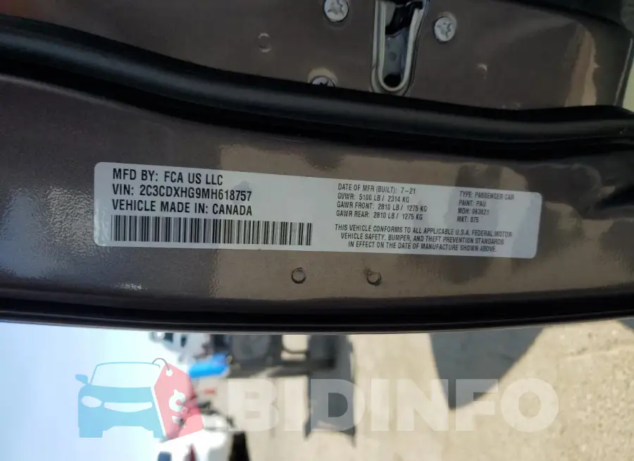 2C3CDXHG9MH618757 Photo# 13