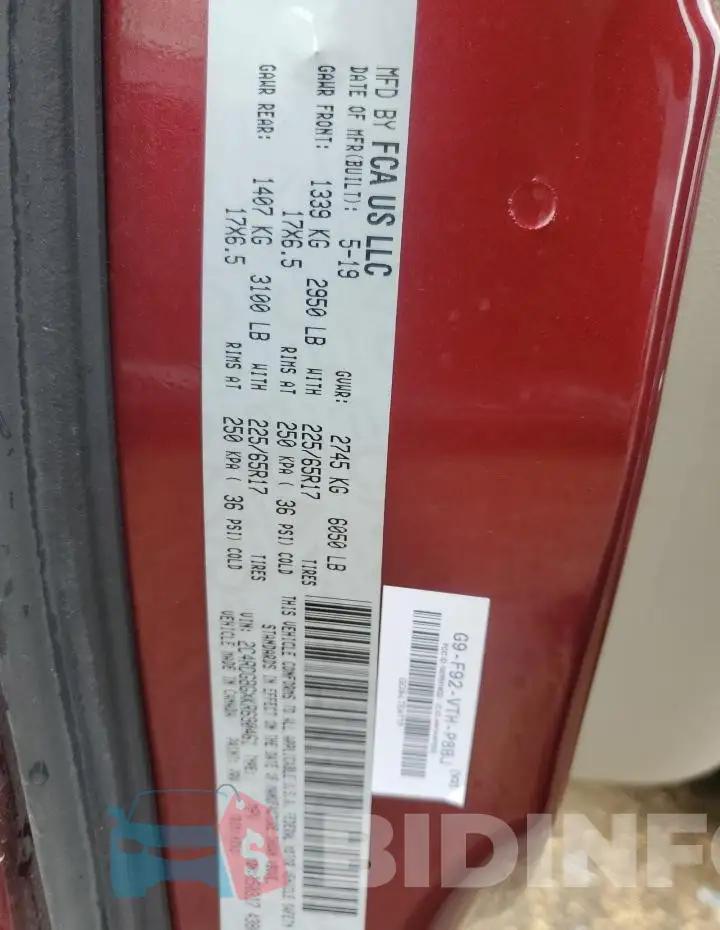 2C4RDGBGXKR690461 Photo# 14