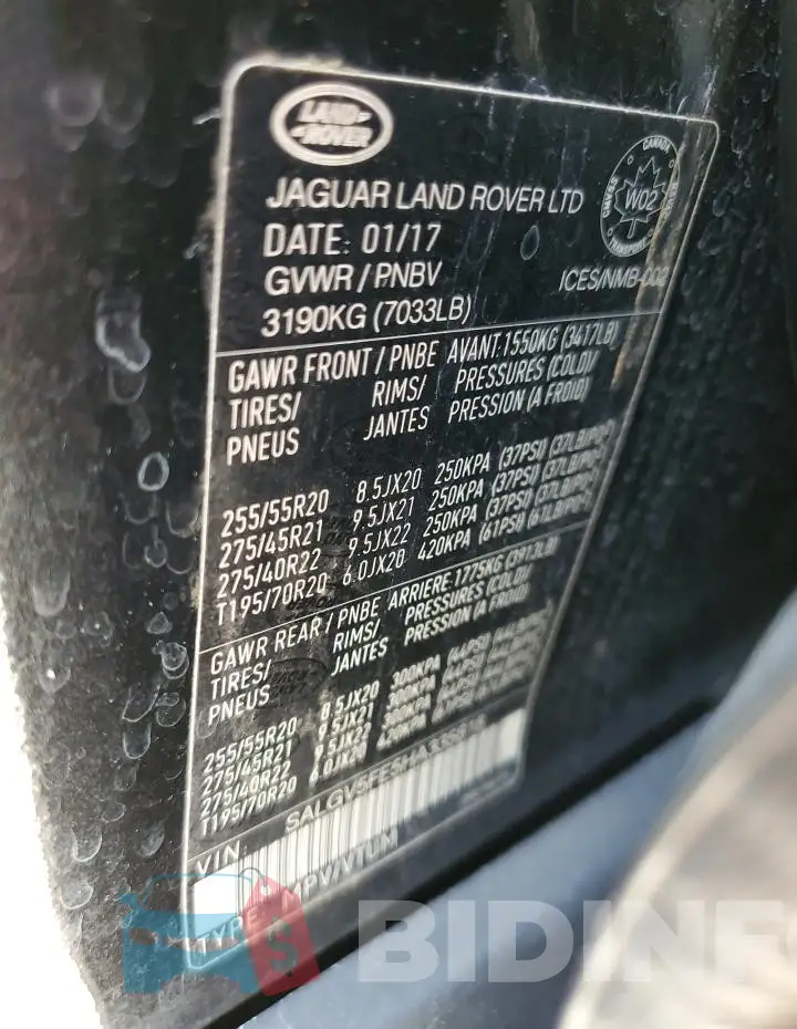 SALGV5FE5HA335818 Photo# 13