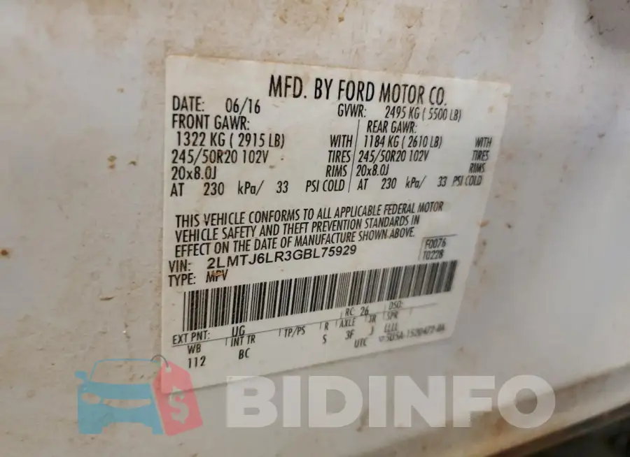 2LMTJ6LR3GBL75929 Photo# 13