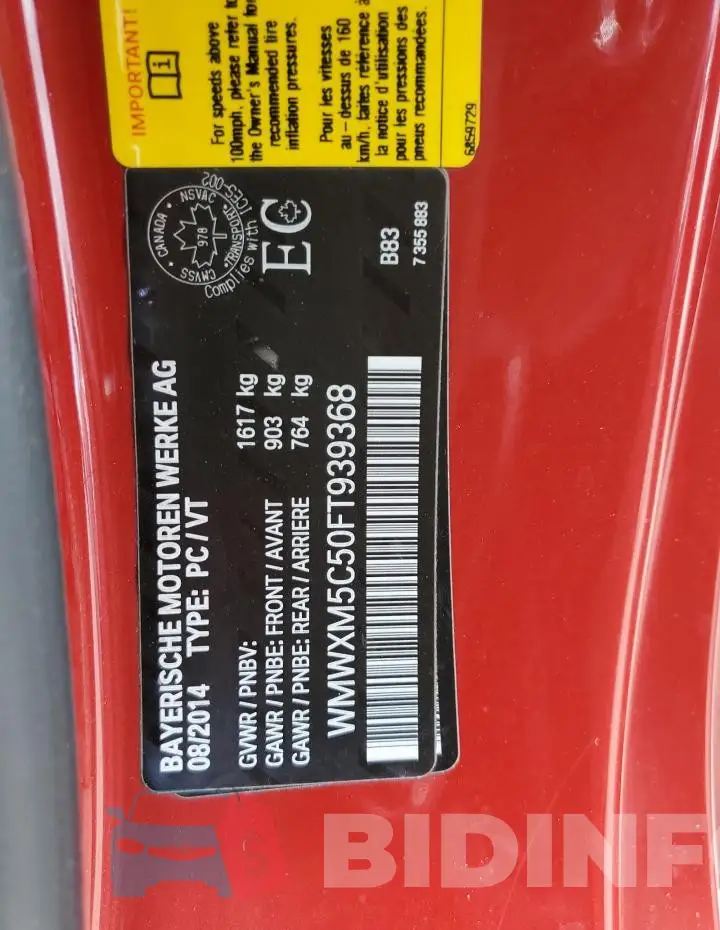WMWXM5C50FT939368 Photo# 12