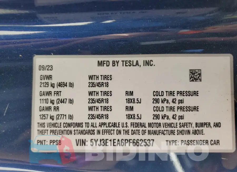 5YJ3E1EA6PF662537 Photo# 12