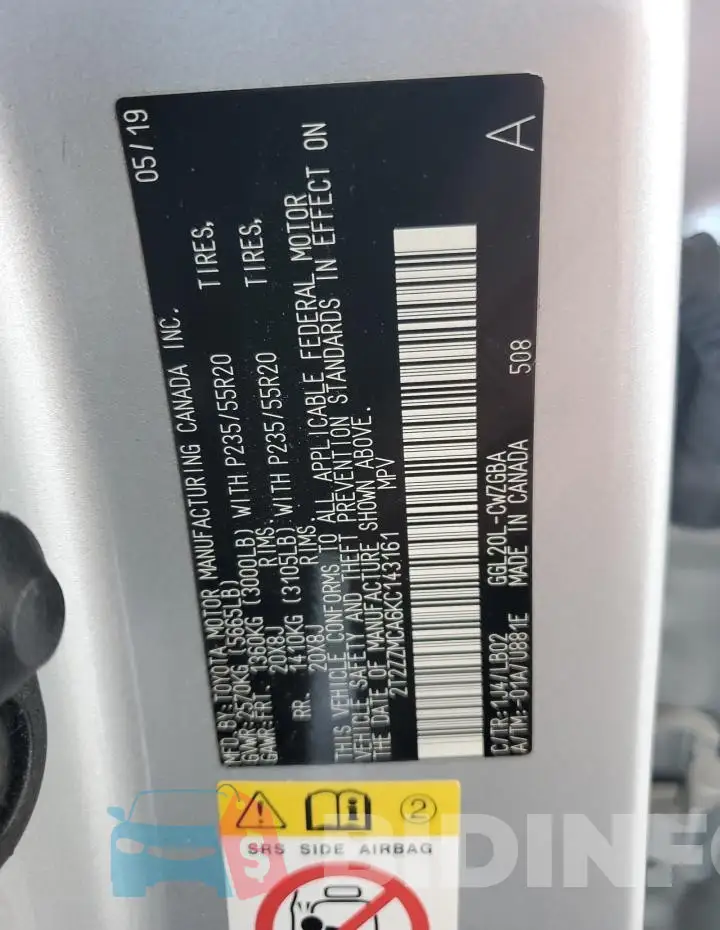 2T2ZZMCA6KC143161 Photo# 13