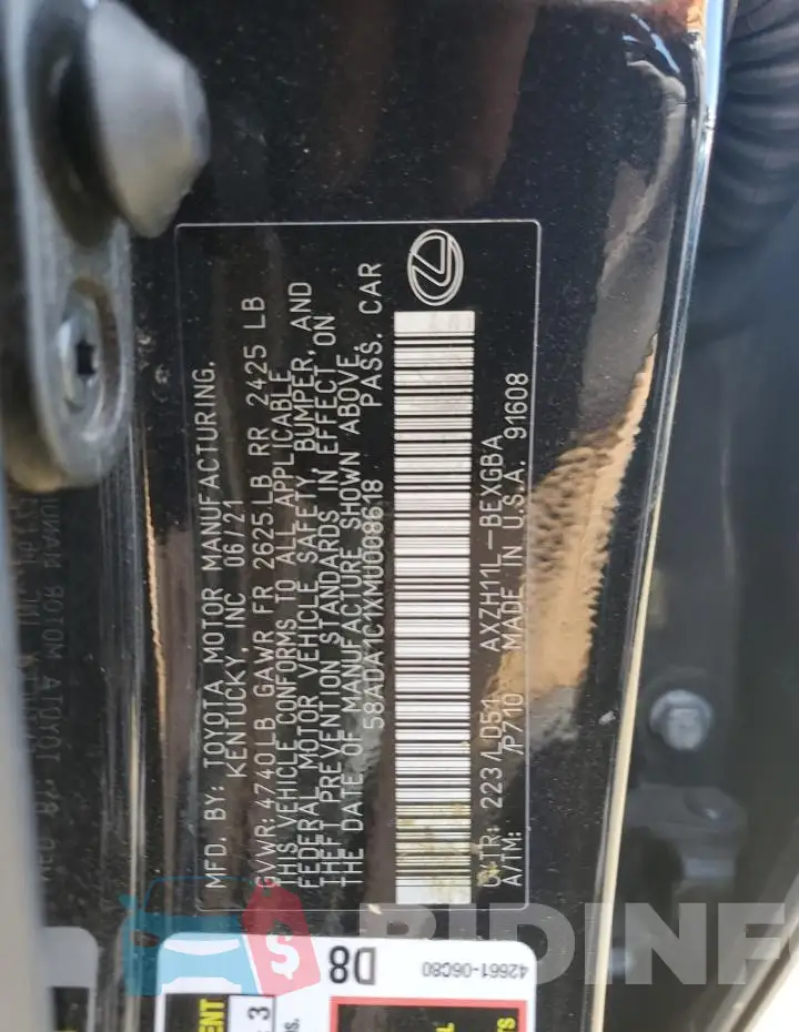 58ADA1C1XMU008618 Photo# 12
