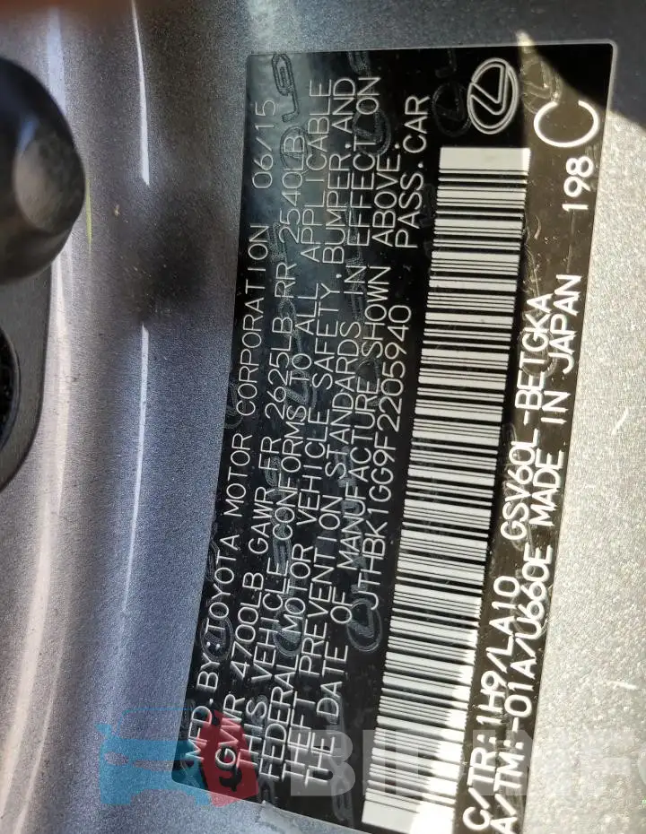 JTHBK1GG9F2205940 Photo# 13