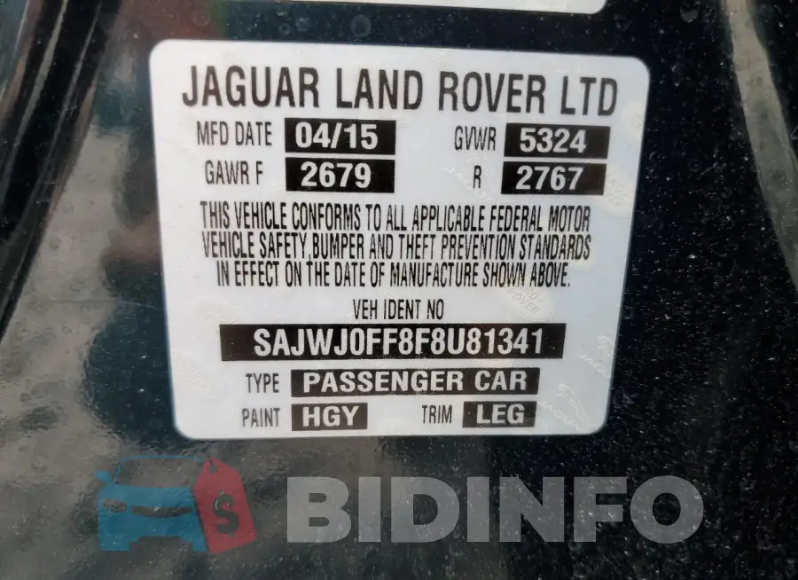 SAJWJ0FF8F8U81341 Photo# 12