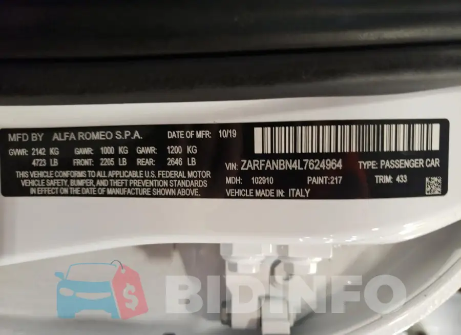 ZARFANBN4L7624964 Photo# 12