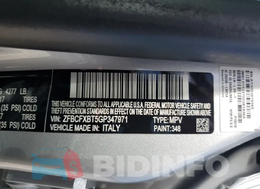 ZFBCFXBT5GP347971 Photo# 13