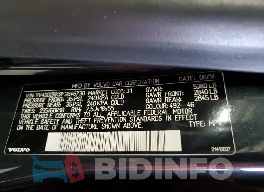 YV4902RK8F2646730 Photo# 14
