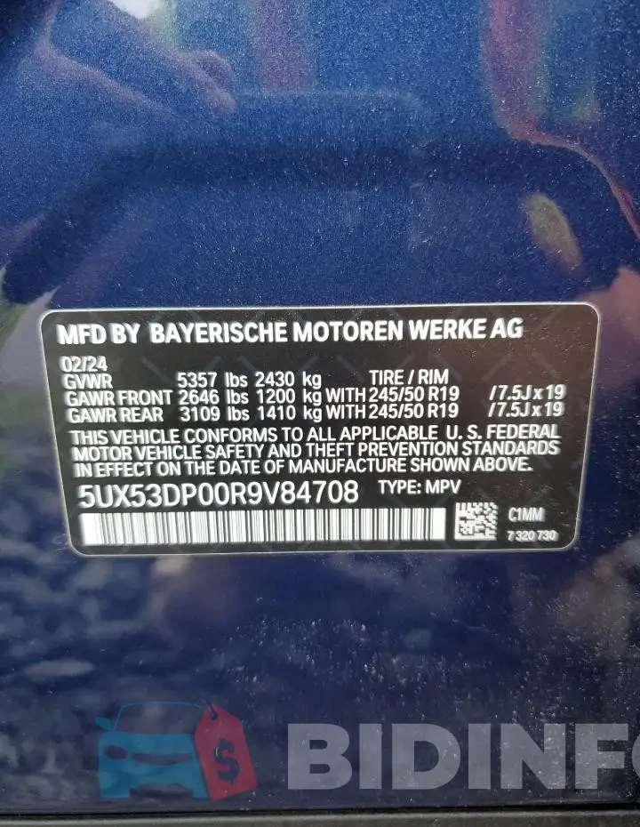 5UX53DP00R9V84708 Photo# 14