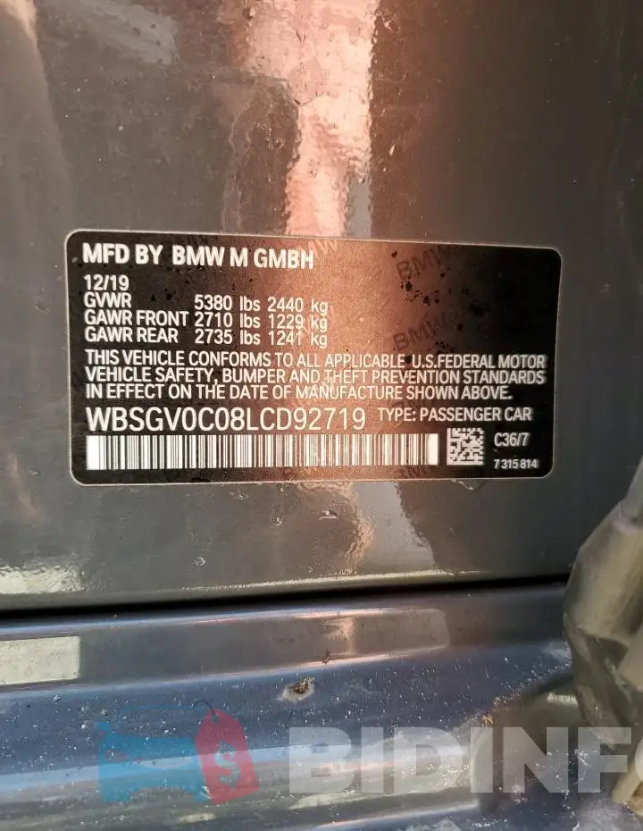 WBSGV0C08LCD92719 Photo# 12