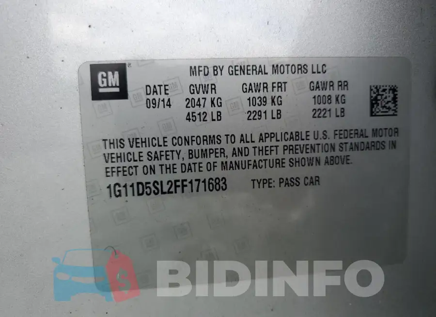 1G11D5SL2FF171683 Photo# 12
