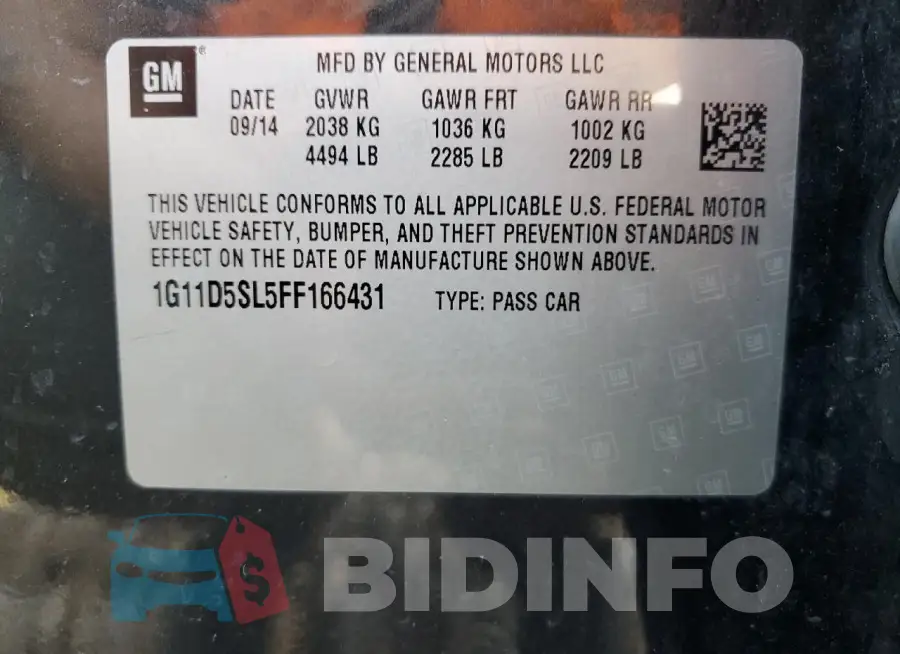 1G11D5SL5FF166431 Photo# 13