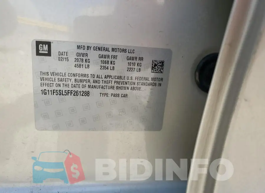 1G11F5SL5FF261288 Photo# 12