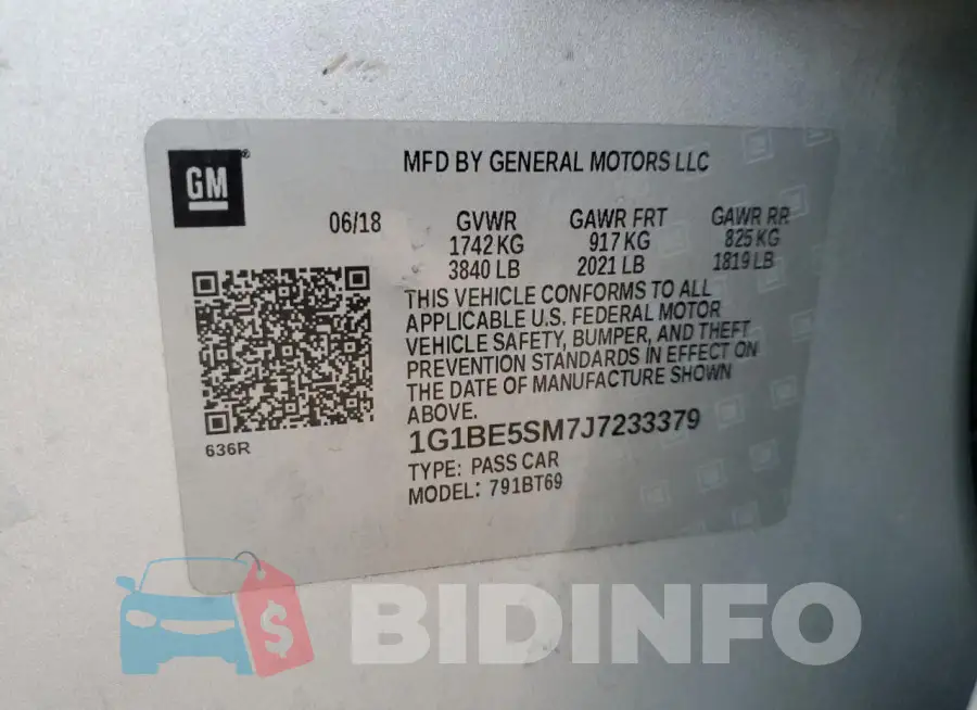 1G1BE5SM7J7233379 Photo# 12