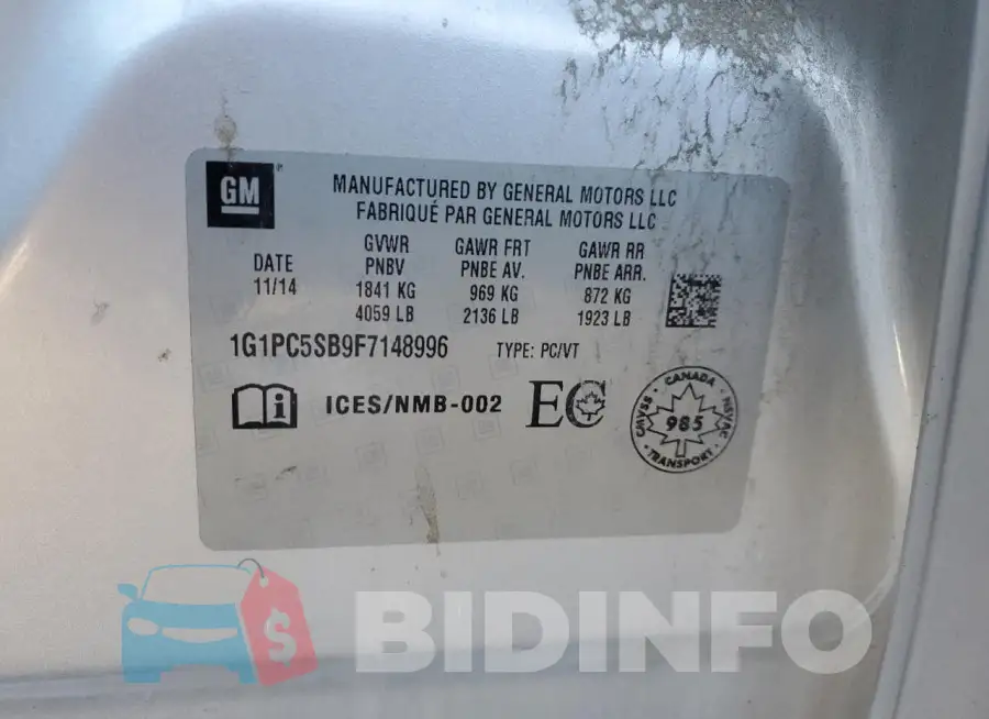 1G1PC5SB9F7148996 Photo# 12