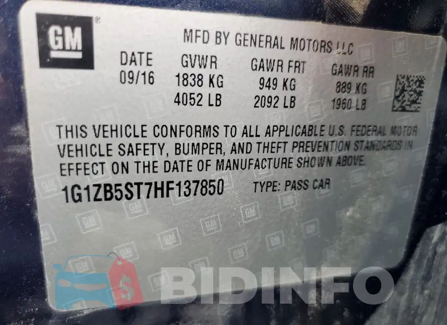 1G1ZB5ST7HF137850 Photo# 12