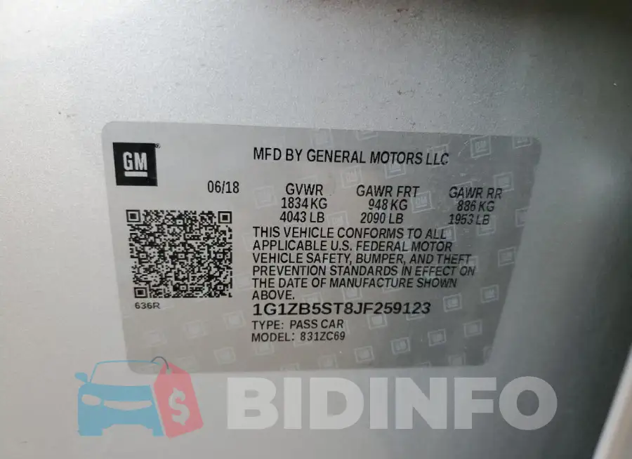 1G1ZB5ST8JF259123 Photo# 12