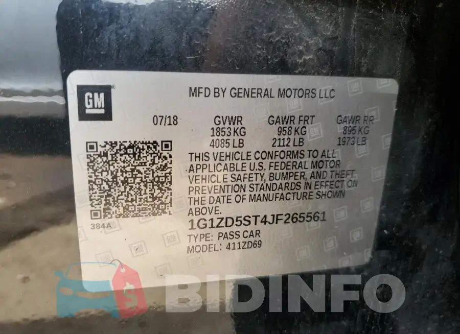 1G1ZD5ST4JF265561 Photo# 12