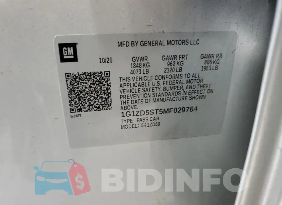 1G1ZD5ST5MF029764 Photo# 12