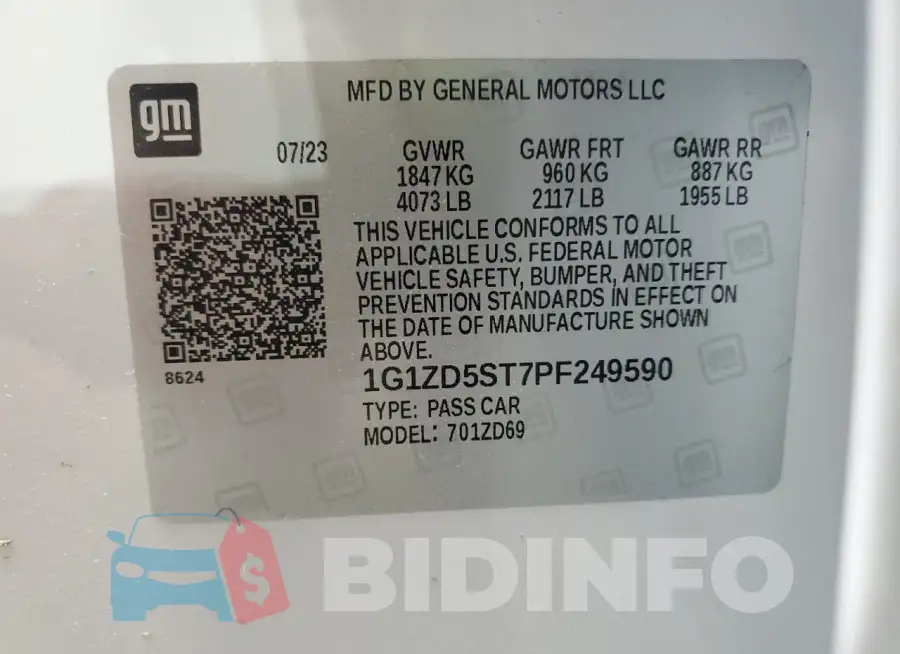 1G1ZD5ST7PF249590 Photo# 12