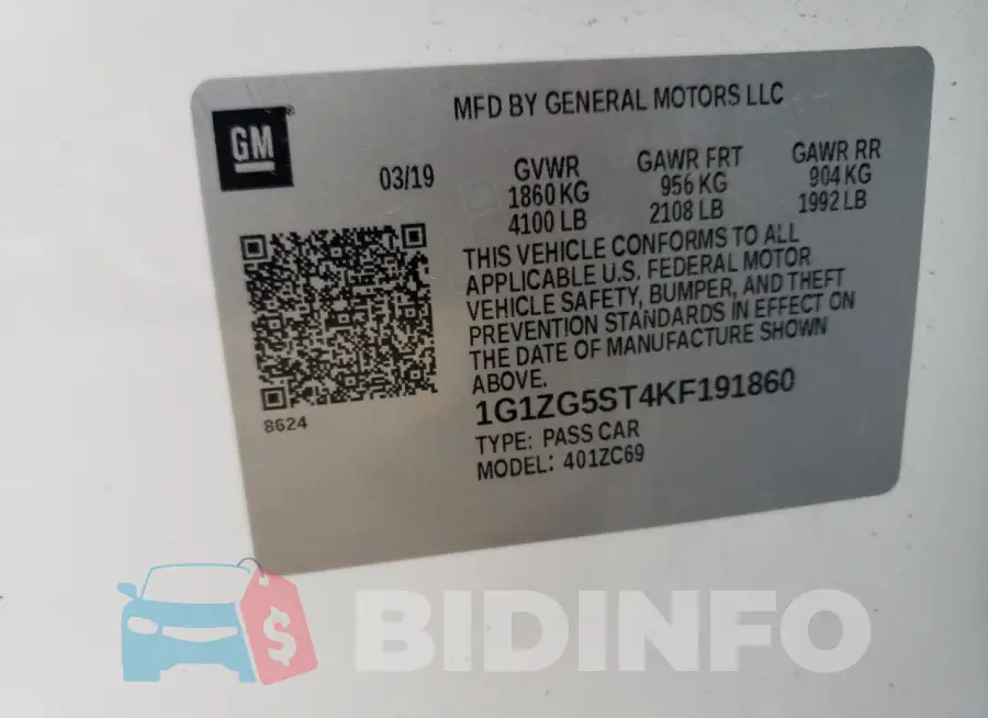 1G1ZG5ST4KF191860 Photo# 13