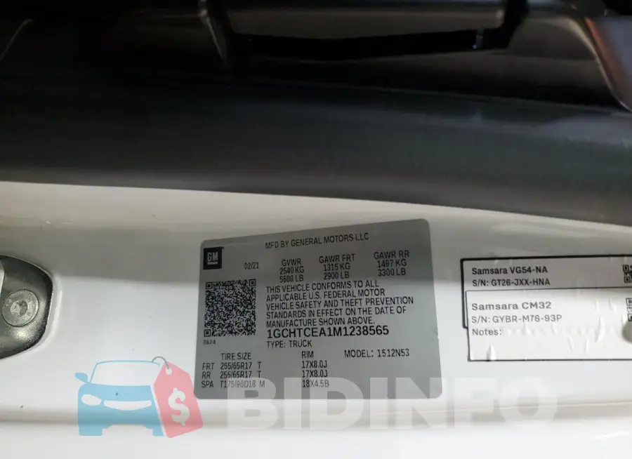 1GCHTCEA1M1238565 Photo# 12