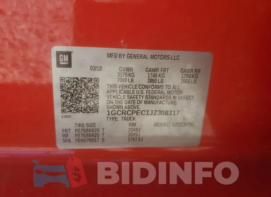 1GCRCPEC1JZ308317 Photo# 12