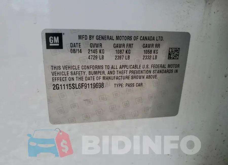 2G1115SL6F9119698 Photo# 12