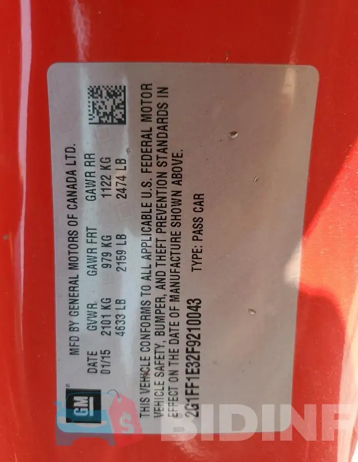 2G1FF1E32F9210043 Photo# 12