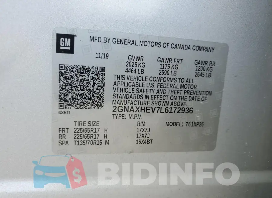 2GNAXHEV7L6172936 Photo# 13