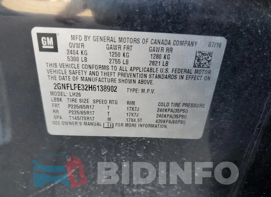 2GNFLFE32H6138902 Photo# 12