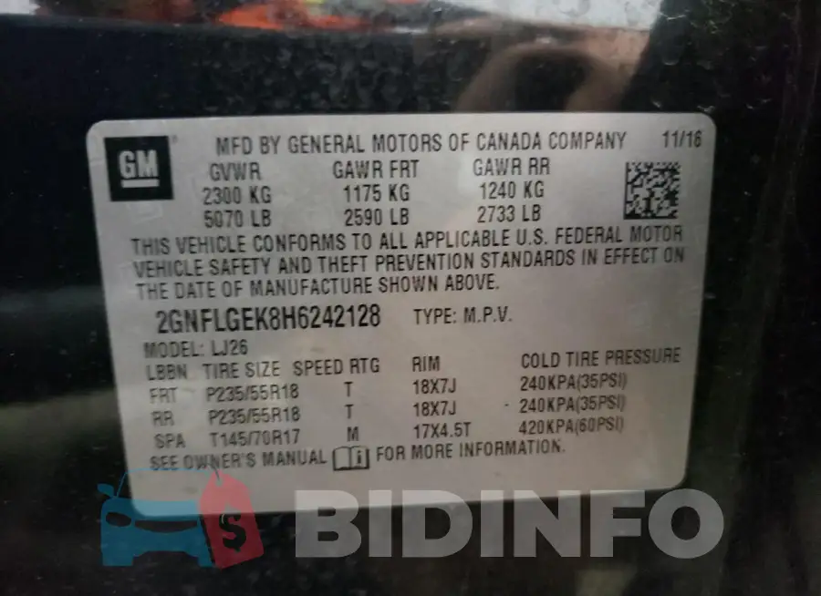2GNFLGEK8H6242128 Photo# 14
