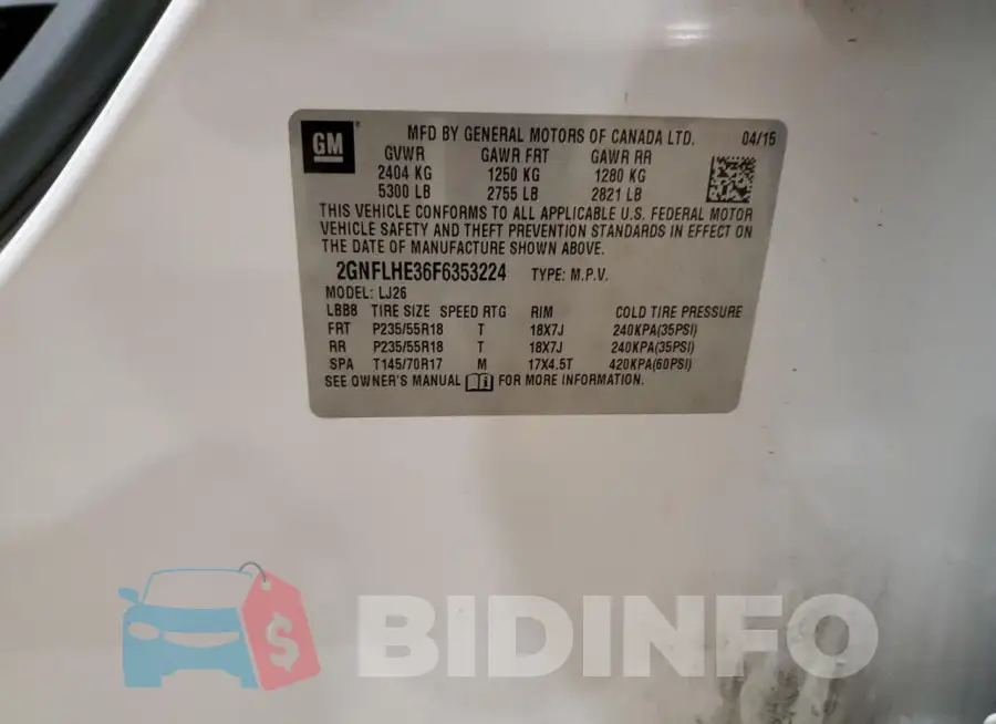 2GNFLHE36F6353224 Photo# 12