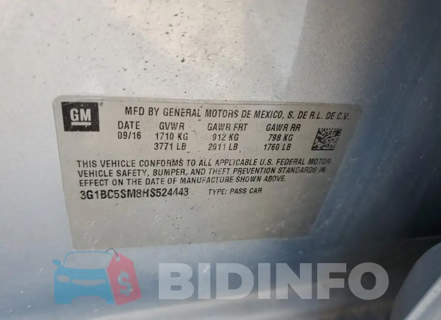 3G1BC5SM8HS524443 Photo# 12