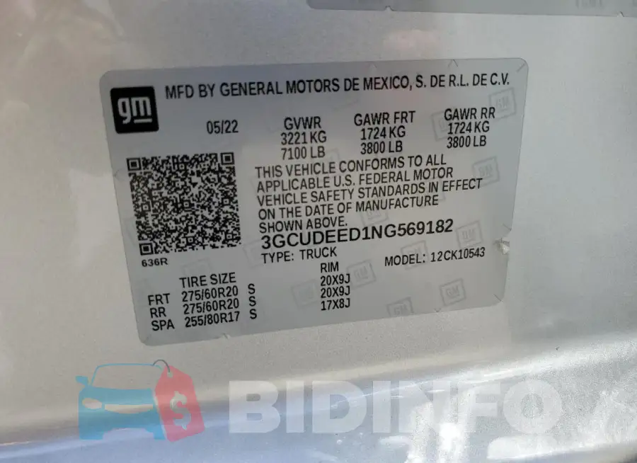3GCUDEED1NG569182 Photo# 12
