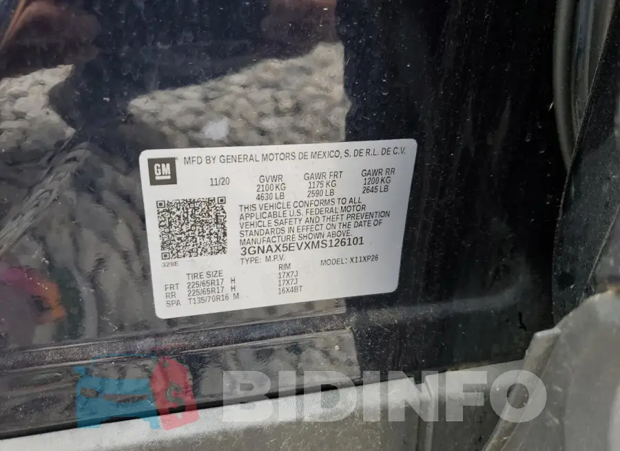 3GNAX5EVXMS126101 Photo# 13