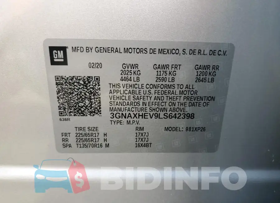 3GNAXHEV9LS642398 Photo# 14