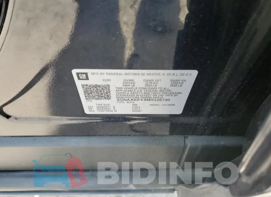3GNAXKEVXMS126730 Photo# 12