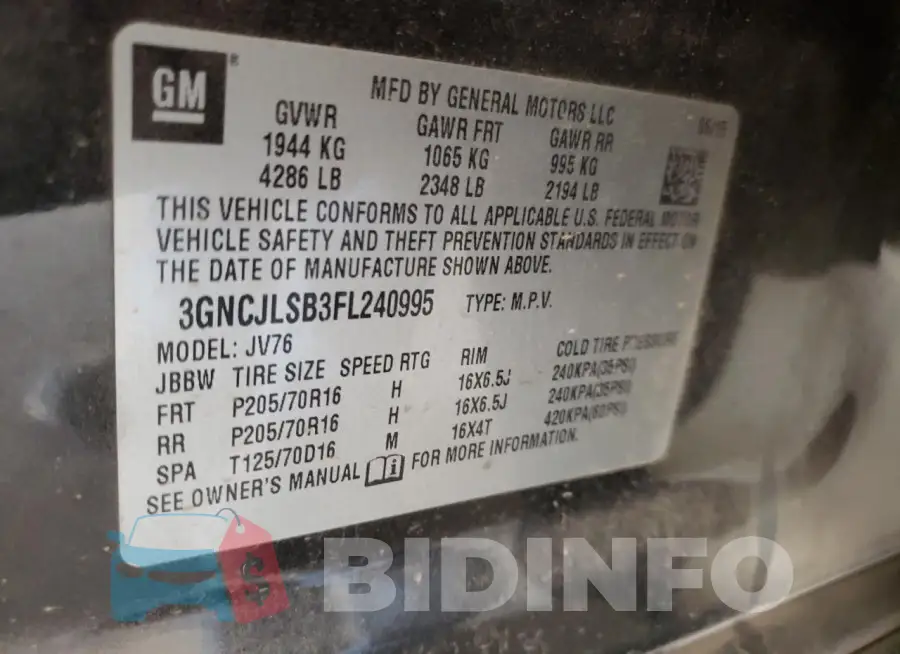 3GNCJLSB3FL240995 Photo# 13
