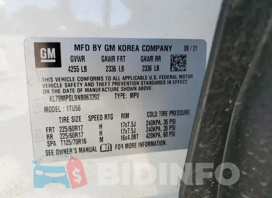 KL79MPSL9NB063392 Photo# 13