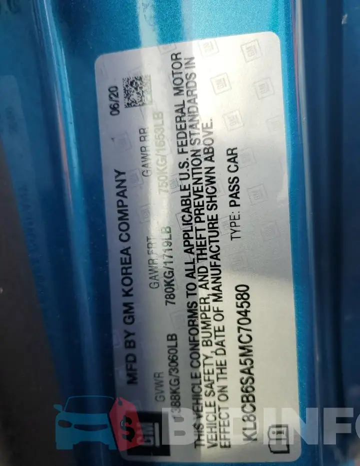 KL8CB6SA5MC704580 Photo# 13